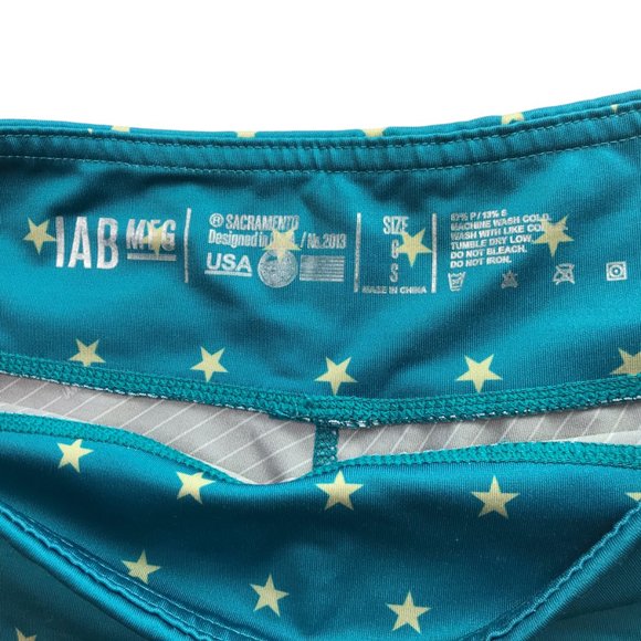 IAB Hot Shorts Cycling Yoga Athletic Workout Crossfit Green Gold Stars Small - Picture 5 of 13